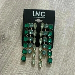 I.N.C Mixed-Metal Crystal Linear Earrings